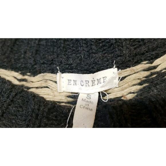 Sweater Dress En Creme Size S Winter Yarn Black Red White - Picture 4 of 4